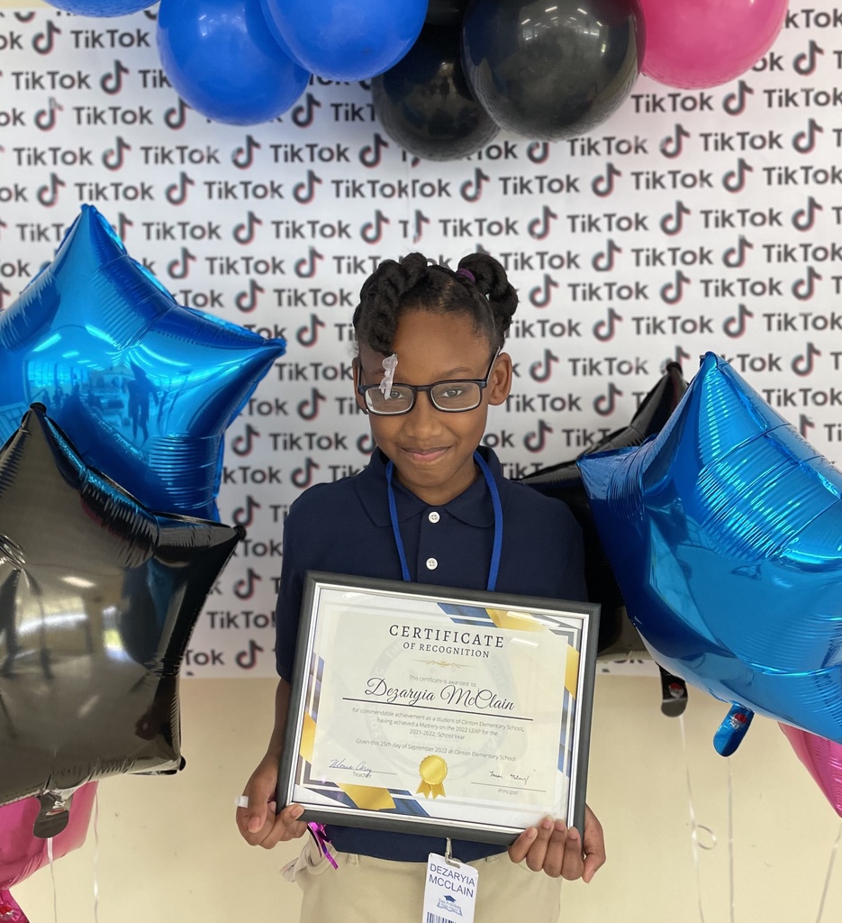 Fourth grader Dezaryia McClain earned Mastery marks in English language arts and mathematics.